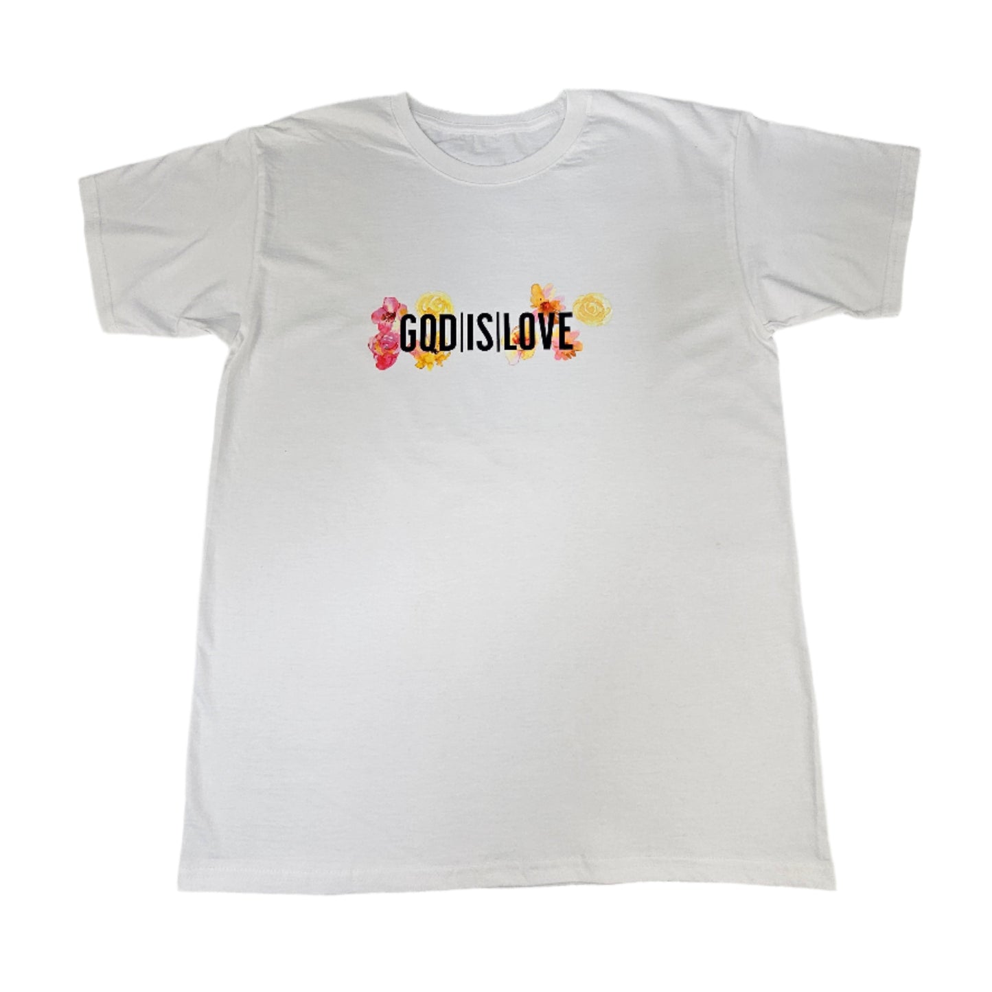 Floral GODISLOVE Black Logo T-Shirt