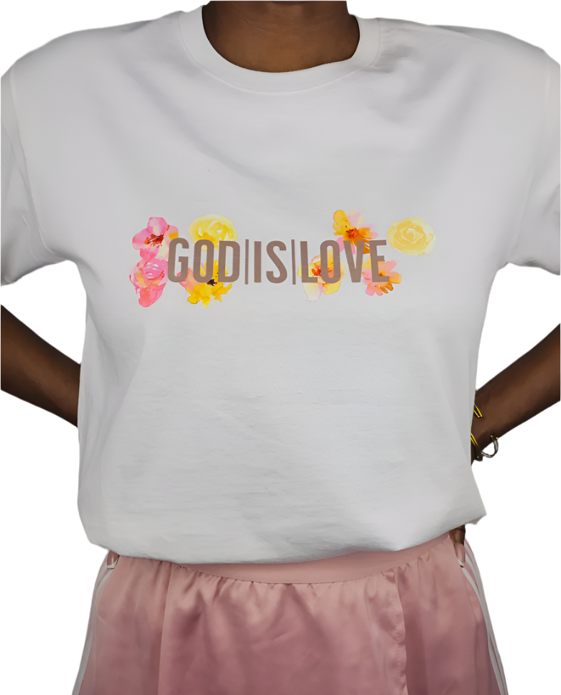Floral GODISLOVE Blush Pink Logo T-Shirt
