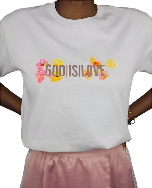 Floral GODISLOVE Blush Pink Logo T-Shirt
