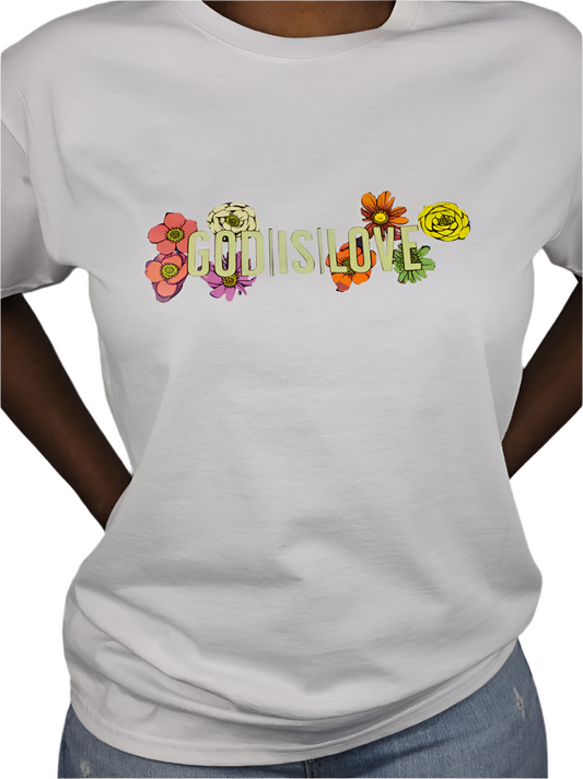 Floral GODISLOVE Mint Green Logo T-Shirt