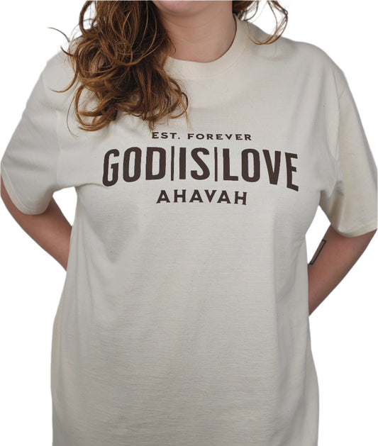 GODISLOVE Logo Natural T-Shirt
