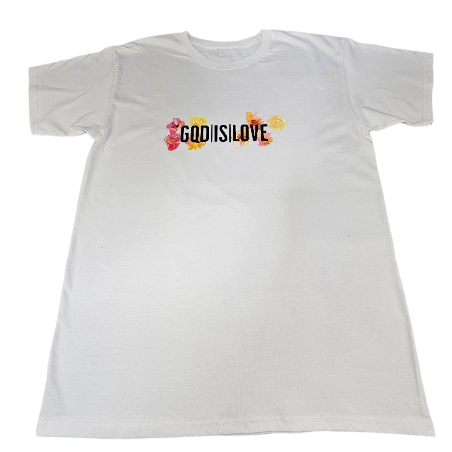 Floral GODISLOVE Black Logo T-Shirt