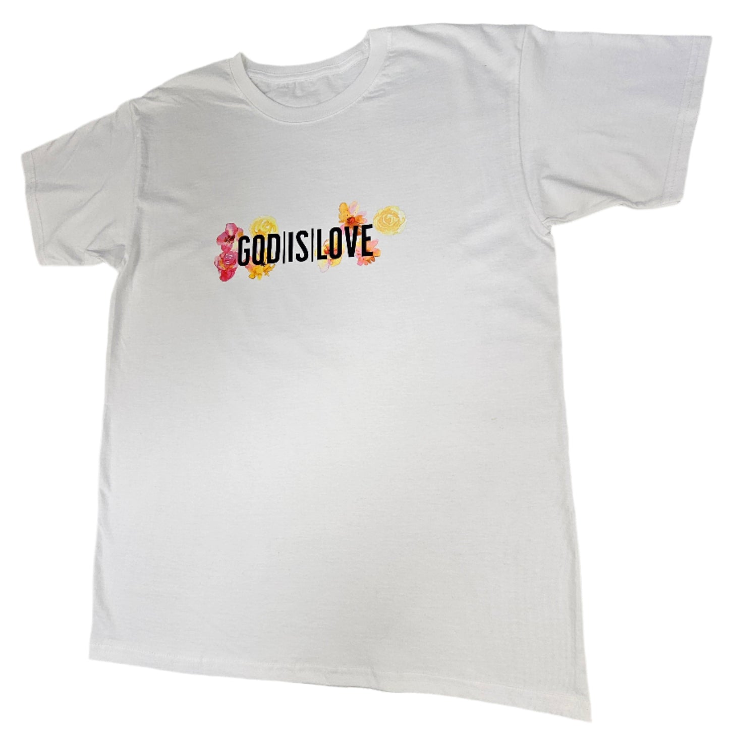 Floral GODISLOVE Black Logo T-Shirt